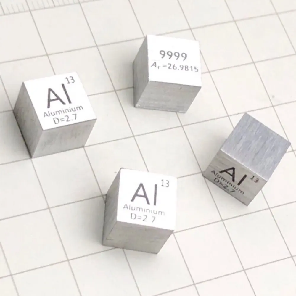 99.99% Aluminium pur Al métal cube élément tableau périodique 10mm 2.7g