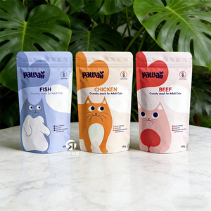Custom Printed Stand Up Pet Food Bags | Aluminum <b>Foil</b> Zipper Packaging with <b>Window</b> for Freeze Dried Pet Food - Product Image 2