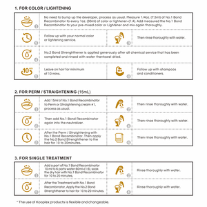 Bộ sản phẩm chăm sóc tóc dùng trong salon nhãn hiệu riêng 120ml/450ml Kooplex N1 N2 giúp phục hồi tóc hư tổn, tái tạo liên kết tóc bị gãy rụng - Product Image 6