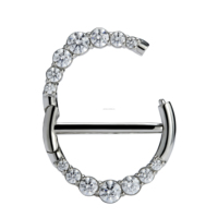 Nouveau Giometal ASTM F136 Titane Titane Gemmed Mamelon Bouclier Sexy Piercing Mamelon Anneau Piercing Bijoux pour Femmes Hommes