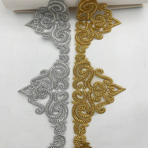 Polyester Örgü Dantel Şerit Kumaş Kristal Saçaklı Boncuklar Puantiyeli Desen Avrupa-Amerikan Tarzı QMY Marka Gelinlikler - Product Image 4