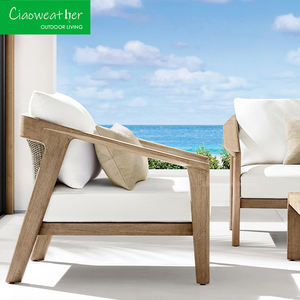 Ensemble de canapés en bois de jardin modernes professionnels, mobilier d'extérieur de <span class=keywords><strong>luxe</strong></span> d'hôtel, coussin modulaire, salon d'extérieur, jardin - Product Image 1