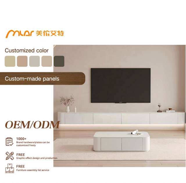 Luxury Media Console White Tv Stand Wall Led Tv Unit Cabinet Wood Wall Mounted New Designed Floating Tv Console Stand