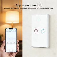 Sakelar Kontrol Suara Tuya Inovatif WiFi APP Panel Sentuh Pintar Kabel Netral Tunggal Otomatisasi Rumah Pasokan Pabrik