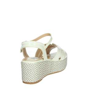 Sandali con zeppa da donna Keys K-11081 bianchi con plateau e cinturini, scarpe estive - Product Image 3