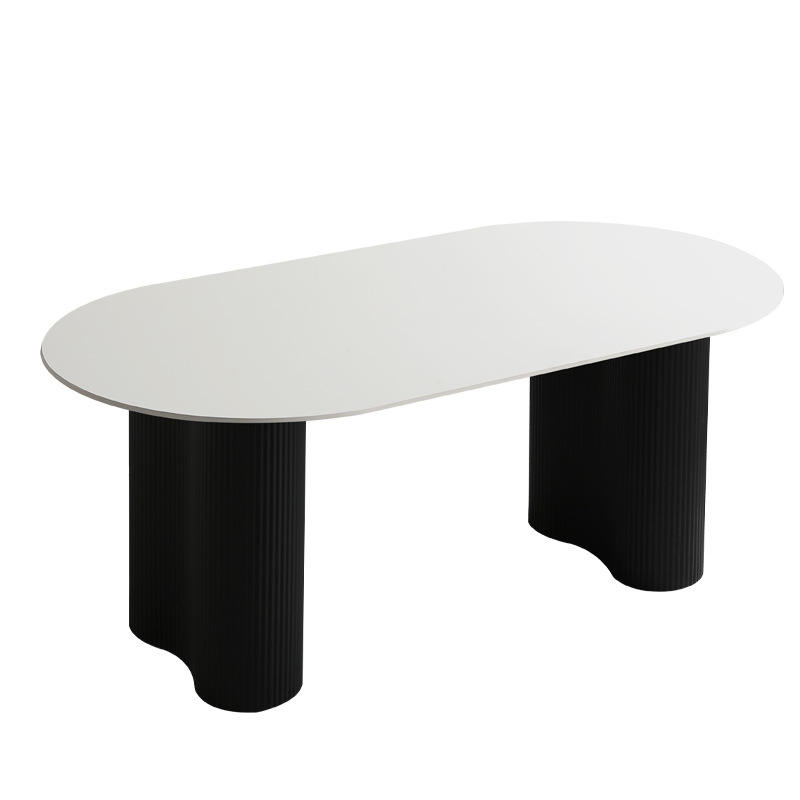 เคลือบสีขาวล้วนกระดานชนวน [หัวกลมคู่] ขาสีดำ