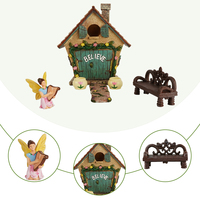 Kit Rumah Pondok Peri Mini Ramah Lingkungan dari Resin, Patung Seni Tema Cinta untuk Lanskap Miniatur Dekorasi Bonsai