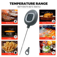 Termómetro de cocina LCD digital, medidor de temperatura de cocina y horno de plástico, artículos esenciales para el hogar