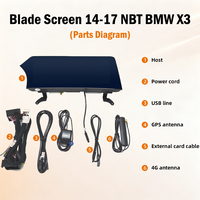 Pantalla de Navegación HD Estilo Blade de 12.3 Pulgadas para BMW X3/X4 2014-2017 con Sistema NBT, Bluetooth, Control por Voz, Funciones Originales del Vehículo