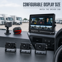 Système de surveillance 4 canaux 10,26 pouces avec écran tactile IA BSD ADAS, enregistreur DVR AHD, caméras de recul et détection d'angle mort 360° pour camions, bus, VR, IP68