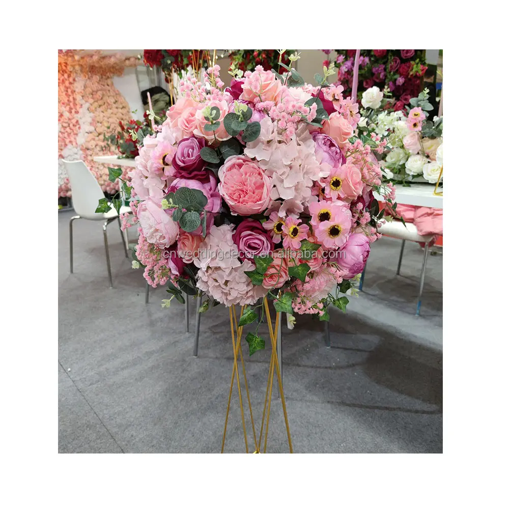 शादी लाल लाल गुलाबी बैंगनी मिश्रण फूल centerpiece फूल गेंद सजावट बिक्री पर व्यवस्था