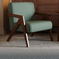 Meistverkaufter Moderner Minimalistischer Massivholz-Einzelsessel Komfortabler Outdoor-Apartment-Hotel-Freizeitsessel