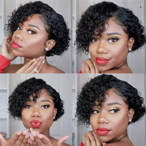 Perruque en cheveux naturels Little Elf noire de 6 pouces pour coupe 13x4x1 - Product Image 2