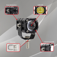 Mini projecteur de moto, lumière rouge 12V, lampe Led Barra, super lumineuse, pour explorateurs de moto, accessoires BWM 4x4, 1/2 pièces
