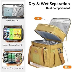 Sac isotherme grand format pour le déjeuner, sac isotherme souple pour adultes, hommes et femmes, noir, capacité 12 canettes, échantillon gratuit - Product Image 2