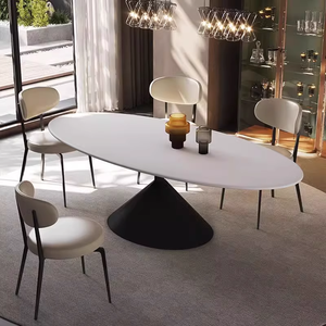 イタリアのモダンなミニマリストの楕円形のダイニングテーブルハイエンドヴィラ<span class=keywords><strong>UFO</strong></span>ロックプレートライトラグジュアリーナチュラルラグジュアリーストーンロックプレート大理石 - Product Image 5