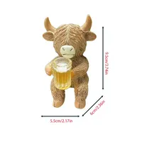 Statue de vache des Highlands en résine créative, peinte à la main, décoration murale artistique, pot de fleurs pour la maison et Noël – Meilleure vente