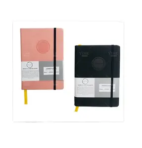 A5 deri kılıf baskı özelleştirilmiş iç sayfalar ciltli hedef ayarı elastik bant ile dergi