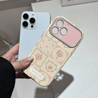 Coque souple antichoc en TPU gaufré style Ins, motif patchwork tulipes roses et jaunes, pour 17 avec grande fenêtre de visualisation