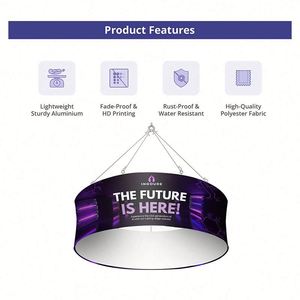 Customized Sky Tube Tapered Hanging <b>Banners</b> Trade Show Custom Hanging <b>Banner</b> Circle Booth Hanging <b>Banners</b> - Product Image 2