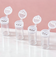 Bouteille en plastique transparente de 3 ml et 7 ml avec couvercle perforé pour poudre flash/poudre d'or/poudre sèche – Bouteille vide en plastique pour emballage