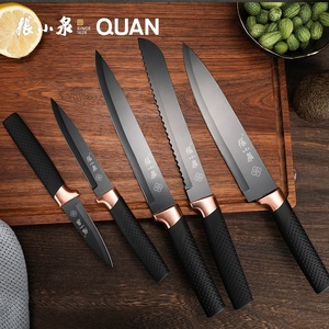 Ensemble <span class=keywords><strong>de</strong></span> couteaux <span class=keywords><strong>de</strong></span> cuisine noirs <span class=keywords><strong>de</strong></span> vente chaude avec support en acrylique ensemble <span class=keywords><strong>de</strong></span> couverts 5PC ensemble <span class=keywords><strong>de</strong></span> couteaux <span class=keywords><strong>de</strong></span> Chef à revêtement antiadhésif en acier inoxydable - Product Image 3