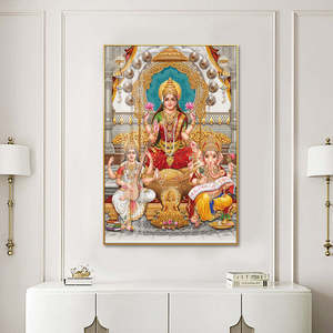 Indian Hindu Colorful Crystal <strong>Painting</strong> Wall Decoration Living Room <strong>Buddha</strong> Statue Wall Art with <strong>Canvas</strong> and Frame Wall <strong>Painting</strong> - Product Image 4