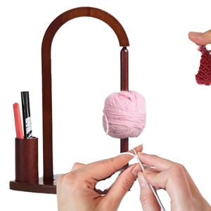 Soporte Magnético de Madera <span class=keywords><strong>para</strong></span> Hilos, Organizador Giratorio <span class=keywords><strong>para</strong></span> Tejer y Hacer Ganchillo, Tazón <span class=keywords><strong>para</strong></span> Hilos Antienredos, Soporte de Nogal - Product Image 1