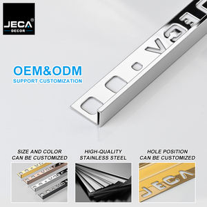 스테인레스 스틸 샤이니 골드 트림이 있는 견고한 알루미늄 T 자형 프로파일 타일 테두리, 유리용 베이스 보드 옵션 장식 필름 - Product Image 2