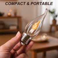 Lampadina a Effetto Fiamma Tremolante E27, Lampada Vintage con Effetto Fuoco, Decorazione per Casa, Atmosfera Calda, LED Bianco, Lampadina a Candela Realistica con Effetto Sfarfallio