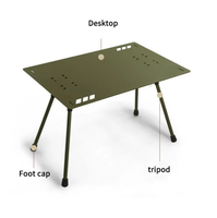 Table basse de camping en plein air au design moderne, légère avec trous de suspension durables, facile à transporter, prix d'usine