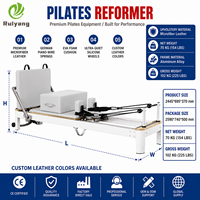 Reformer Pilates en Aluminium Qualité Commerciale pour Studio Fitness, Machine Professionnelle avec Logo Personnalisé Direct Usi