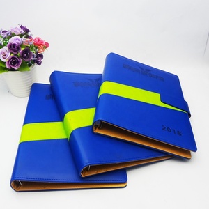 Organiseur de planificateur à 6 anneaux en cuir PU en gros, bleu, A5, carnet à spirales à feuilles mobiles - Product Image 2