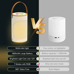 Nouvelle idée de produit 2025, lampe de nuit LED à charge USB, RGB 360, réglages de minuterie, réglage de la luminosité, lampe de table décorative - Product Image 4