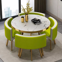 Dernier Modèle d'Usine Créatif Simple Table Ronde de Loisirs, Table de Négociation et Chaise, Ensemble Table à Manger Ronde avec 4 Chaises