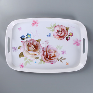 Plateau de service en mélamine de style européen, creux, à deux poignées, pour café, en porcelaine, pour la maison - Product Image 5