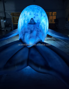 <span class=keywords><strong>Inflatable</strong></span> Helium bay cá voi biển bóng bay với <span class=keywords><strong>LED</strong></span> ánh sáng Đảng tổ chức sự kiện trang trí sân khấu bơm hơi khổng lồ treo màu xanh cá voi - Product Image 4