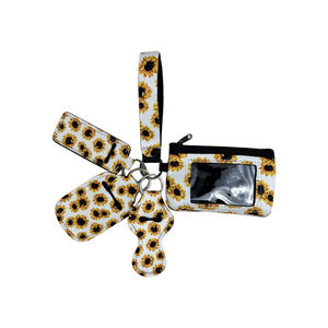 Portachiavi autodifesa marsupio portachiavi in Neoprene Set <span class=keywords><strong>porta</strong></span> <span class=keywords><strong>carte</strong></span> di credito girasole cerniera in PVC - Product Image 6