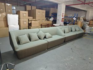 Canapé modulaire de luxe moderne à deux places en tissu et acier inoxydable, garantie 3 ans, pour salon, villa, entrepôt - Product Image 2
