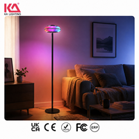 Lámpara de Pie Inteligente RGB con Efecto de Ondas de Agua, RGB+CCT, Ritmo Musical, Control por Aplicación, para Dormitorio o Fiestas
