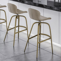 Tabouret de bar en bambou tendance avec dossier rotatif fixe, chaise de table d'îlot, luxe léger et simple HD-7291D