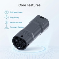Adaptateur de charge pour véhicule électrique GB/T vers Type 2 32A, Chine vers UE monophasé 250V 16-32A, pour véhicule électrique ADAPTATEUR