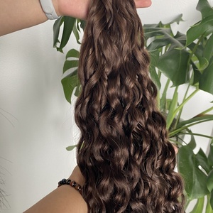 Cabello natural ondulado humano trenzado a granel 2 colores cutícula alineada cabello vietnamita cabello humano virgen sin procesar al por mayor - Product Image 4