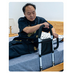 Barandillas de cabecera para personas mayores con bolsa de almacenamiento, dispositivo de asistencia para seguridad en el hogar, acero con alto contenido de carbono 110039 - Product Image 1