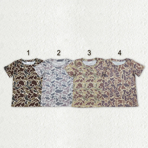 T-shirts d'été en gros pour enfants : Vêtements de boutique pour bébés et tout-petits garçons, hauts à manches courtes camouflage - Product Image 1