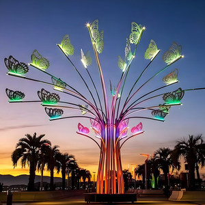 Lampe de jardin LED à motif papillon, éclairage paysager extérieur décoratif pour parc et place publique - Product Image 3