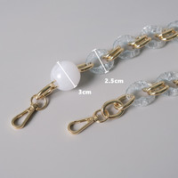 Perles en résine vintage, plastique argenté pailleté, sangles personnalisées pour sacs à main, chaînes pour sacs, pièces de chaîne en acrylique, accessoires, chaîne pour étui de téléphone