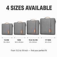 Housse pour ordinateur portable avec poignée, mallette antichoc en Oxford avec poignée en cuir, doublure à coussin d'air pour 13,3 14 15,6 16,1 17 18 pouces
