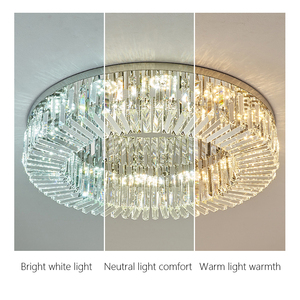 ثريا عصرية LED للسقف، ثريا فاخرة حديثة طويلة LED، إضاءة ديكور منزلي، مصباح سقف كريستال K9 - Product Image 3