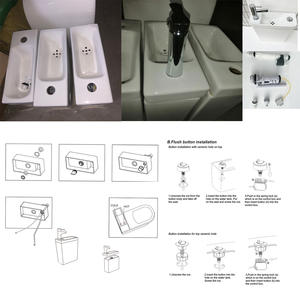 Ensemble WC et lavabo 2-en-1 pour personnes à mobilité réduite, avec robinet et siège, couleur bain - Product Image 4